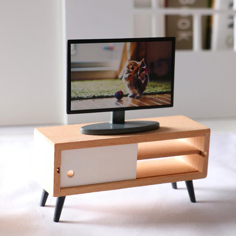 Woodworking Tv - Simulatie Miniatuur Meubels Poppenhuis Woonkamer Decoratie