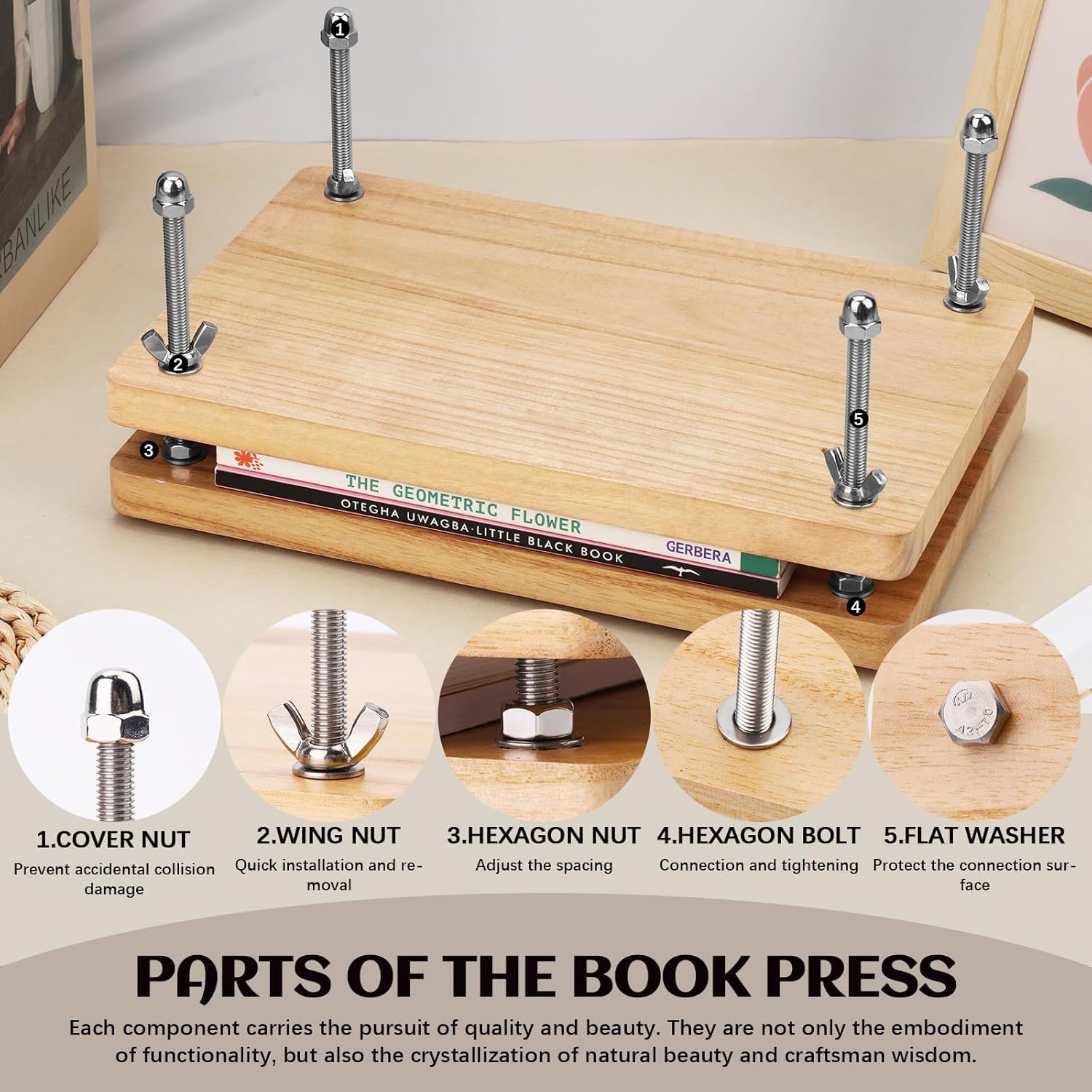Woodworking Book - Houten boekpers, bindmiddel, platte papierpersmachine voor