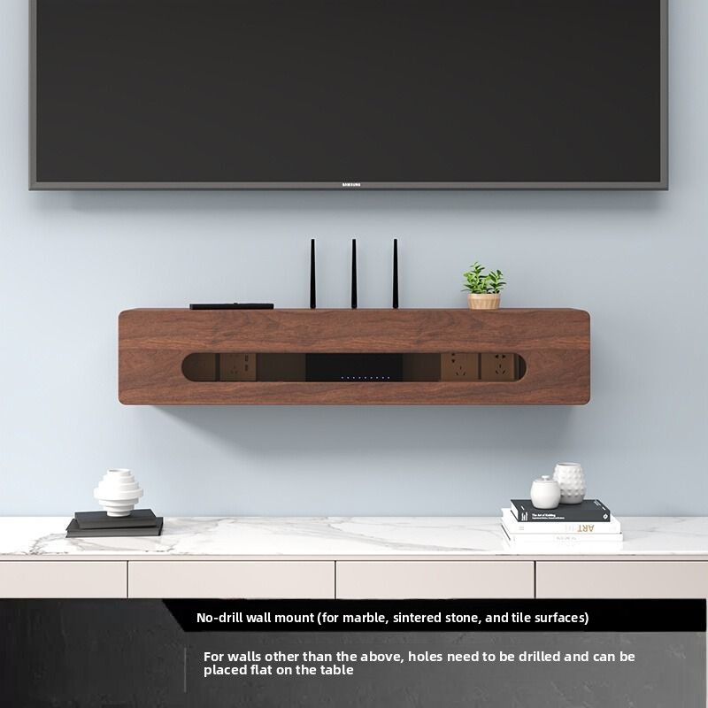 Woodworking Tv - Kabelmanagementbox van massief hout, anti-stof router/modem