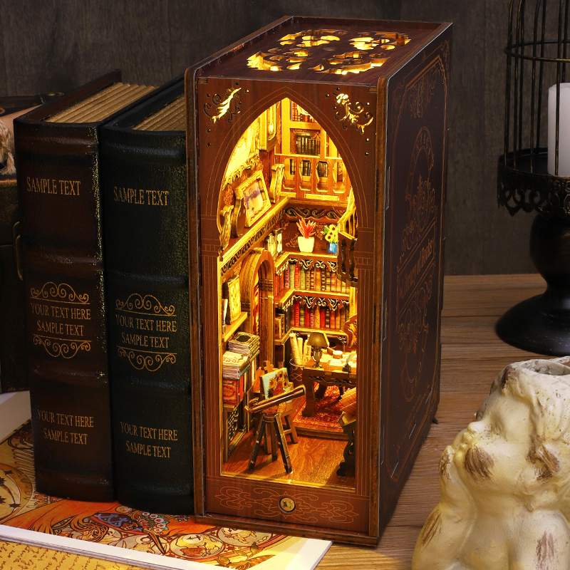 Woodworking Book - DIY Book Nook Insert Kits Houten