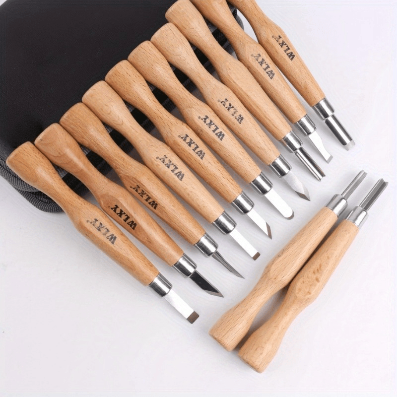 Woodworking Knives - Set van 12 professionele houten snijbeitels