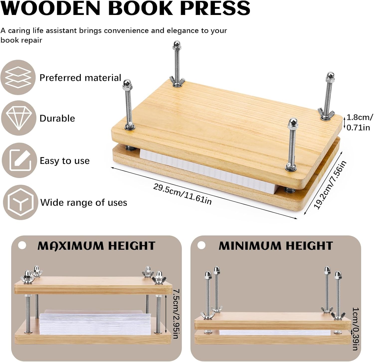 Houten boekpers, bindmiddel, p - Woodworking Book recensie en prijs