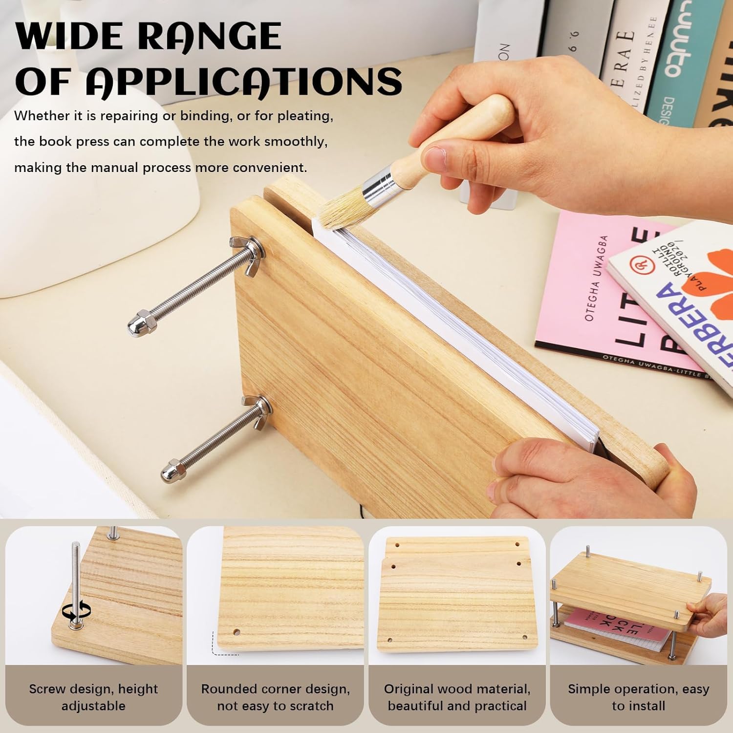 Houten boekpers, bindmiddel, p - Woodworking Book recensie en prijs