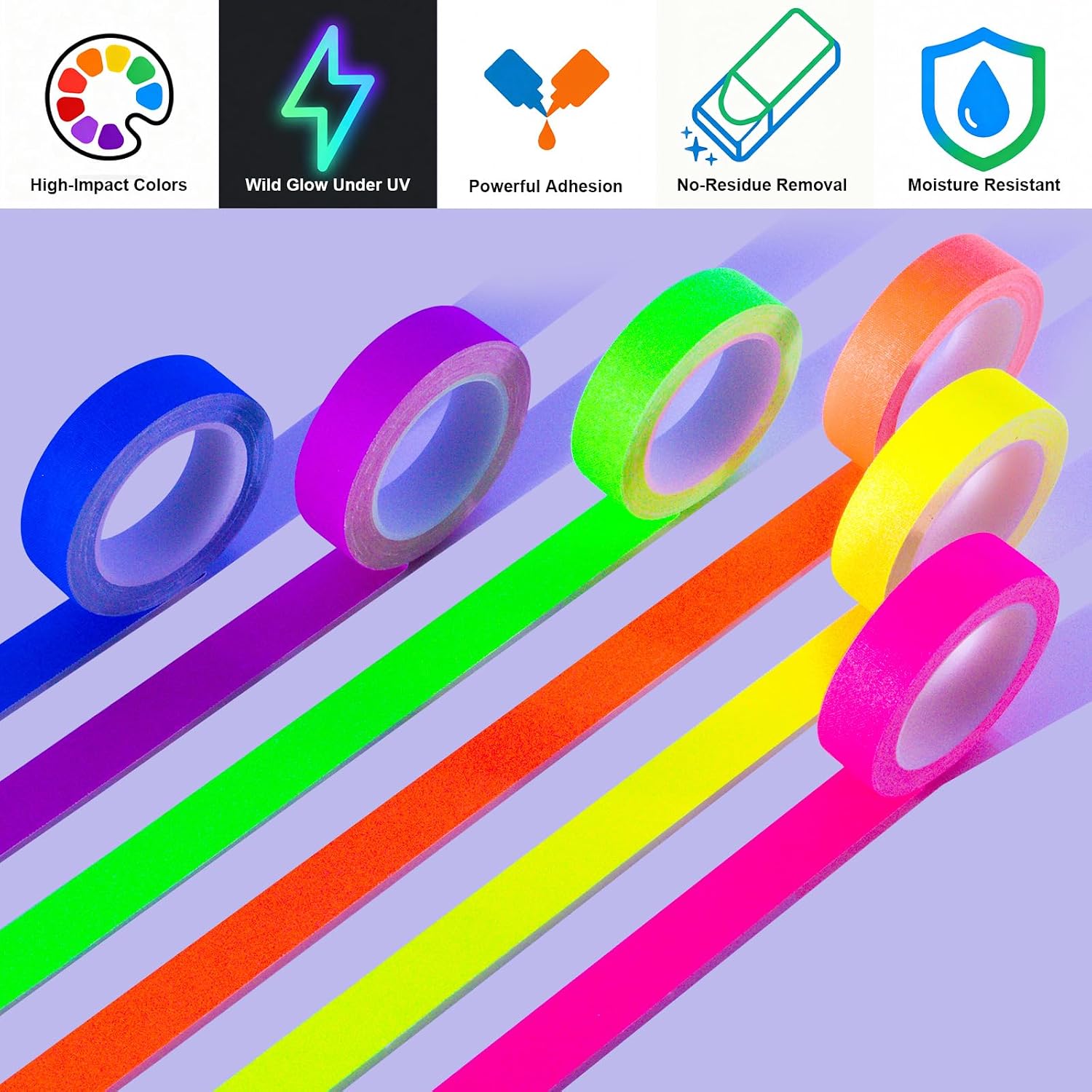 Neonlichtkleurige stoffen tape - Woodworking Uv Light recensie en prijs
